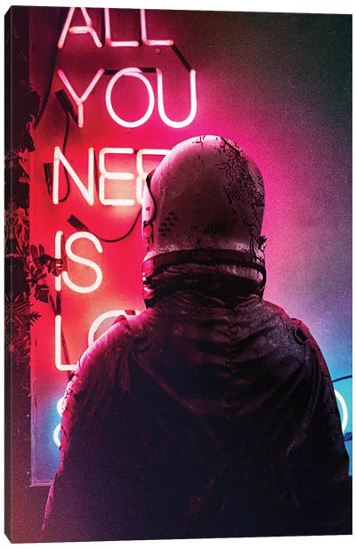 All You Need Canvas Art Print - Neon Typography