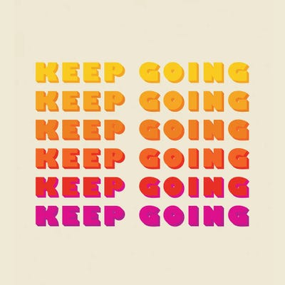 Keep Going Typography by Show Me Mars framed canvas print