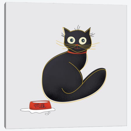 Black Cat Canvas Print #SMM11} by Show Me Mars Canvas Art