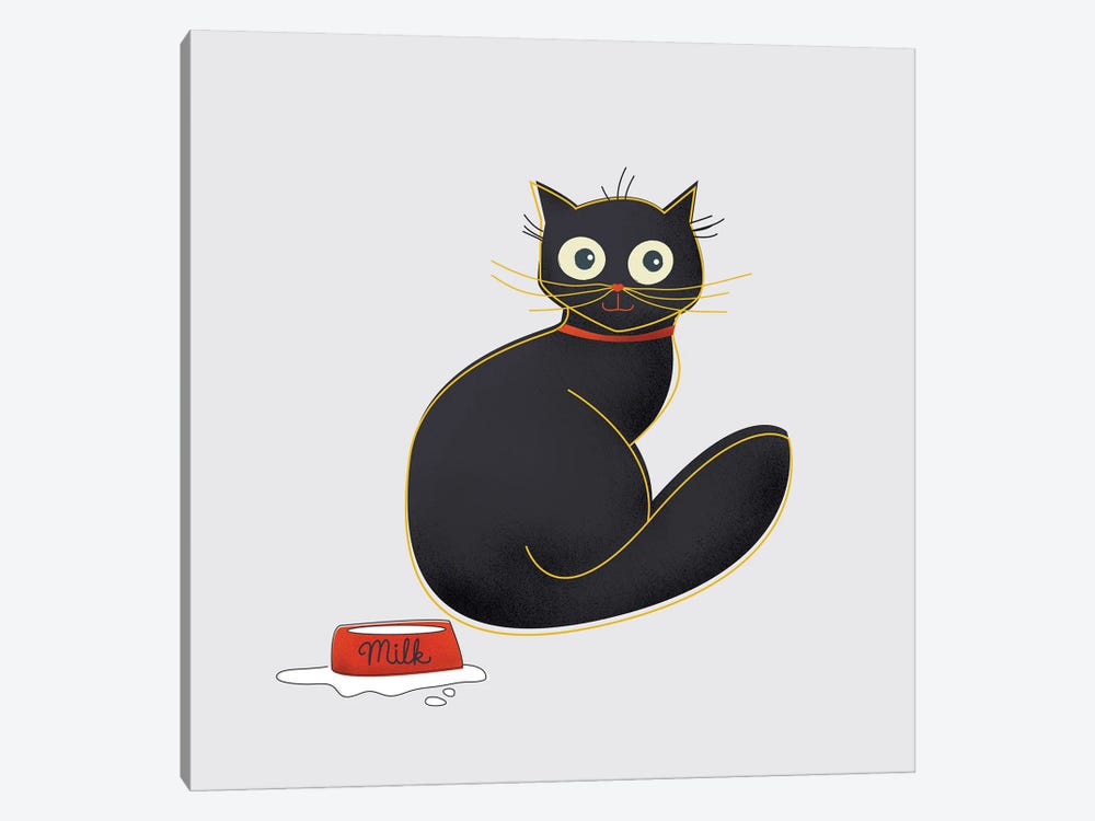 Black Cat by Show Me Mars 1-piece Canvas Art