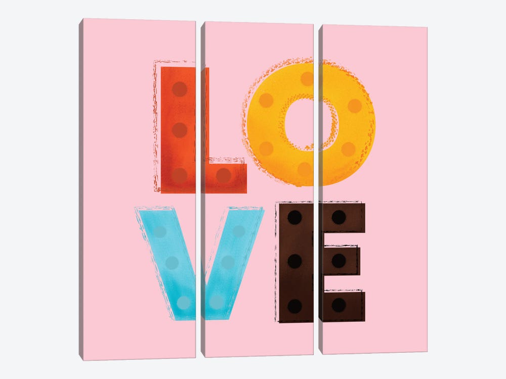 Love Typography by Show Me Mars 3-piece Art Print