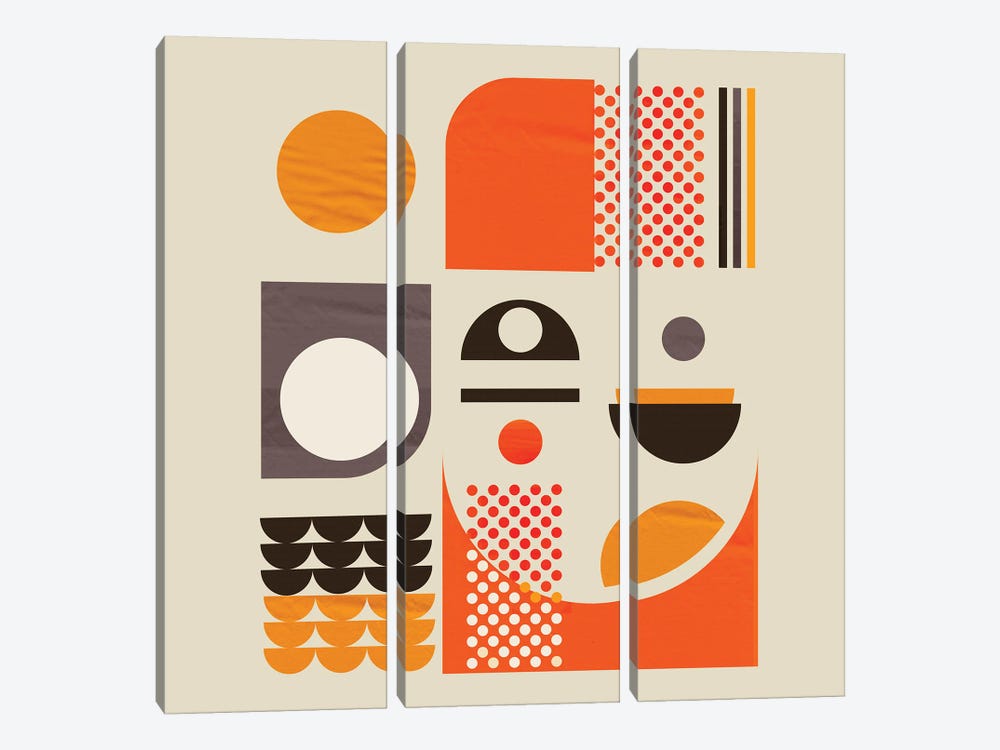 Mid Century Abstract V by Show Me Mars 3-piece Canvas Art Print