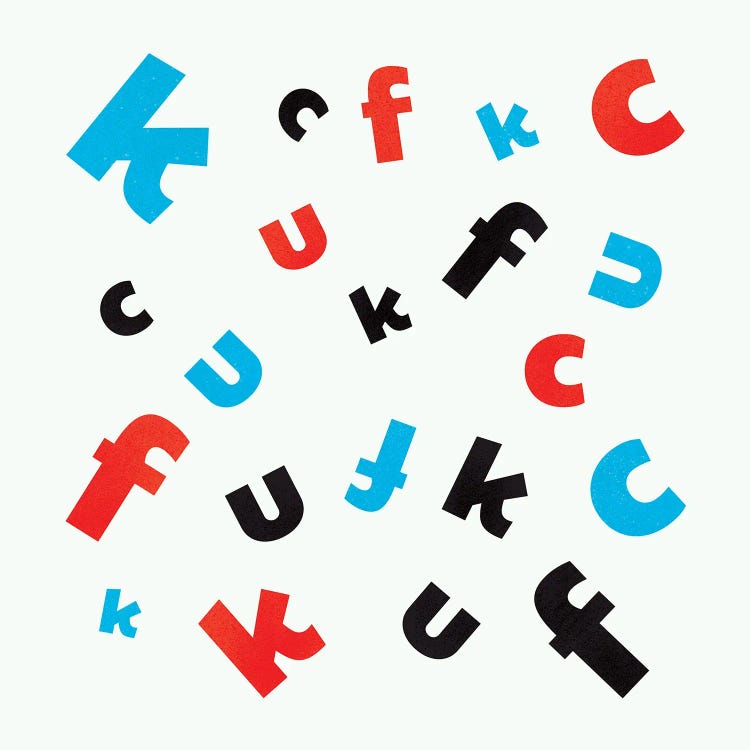 Naughty Letters by Show Me Mars wall art