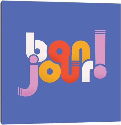 Bonjour French Typography I Canvas Art Print - Show Me Mars