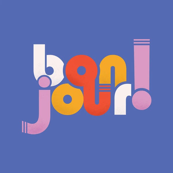 Dopamine Decor: Bonjour French Typography I by Show Me Mars