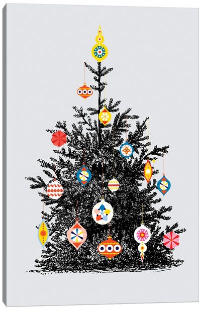 Retro Christmas Tree I Canvas Art Print
