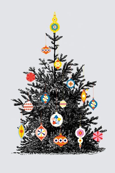 Vintage Christmas: Retro Christmas Tree I by Show Me Mars