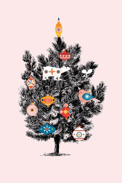 Vintage Christmas: Retro Christmas Tree II by Show Me Mars