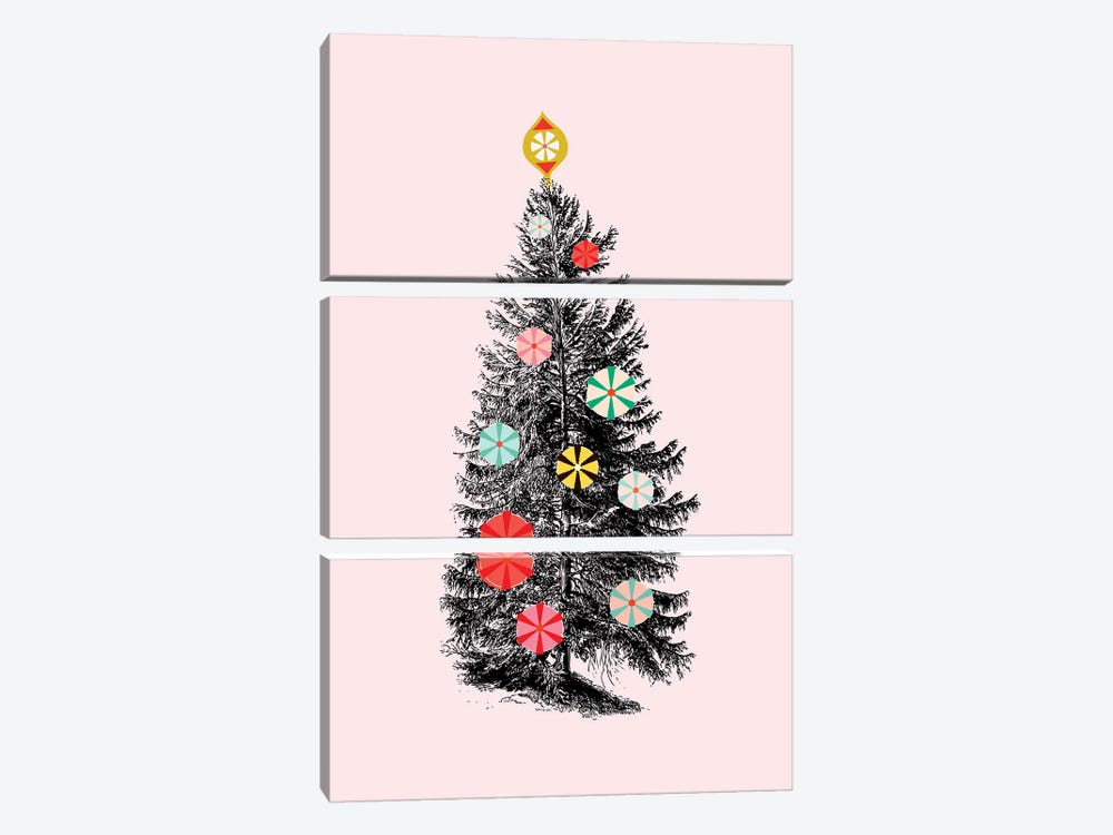 Retro Christmas Tree III by Show Me Mars 3-piece Canvas Artwork