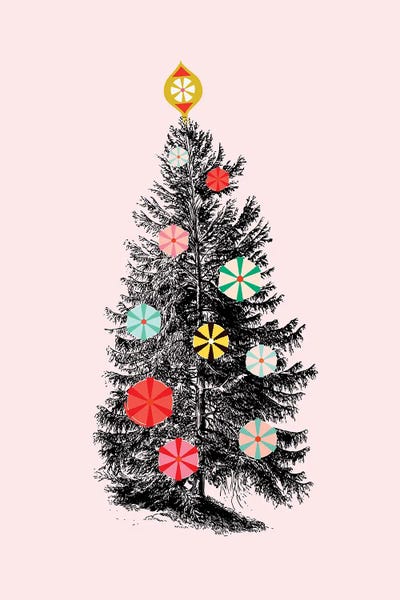 Vintage Christmas: Retro Christmas Tree III by Show Me Mars