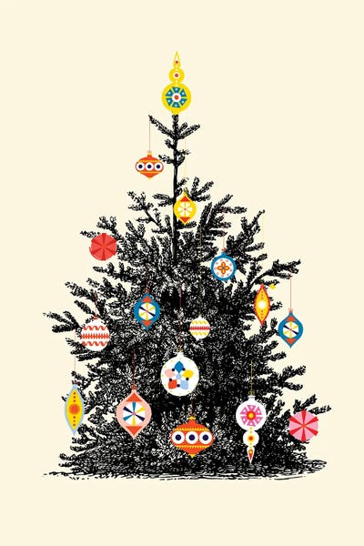 Retro Christmas Tree IV by Show Me Mars canvas print