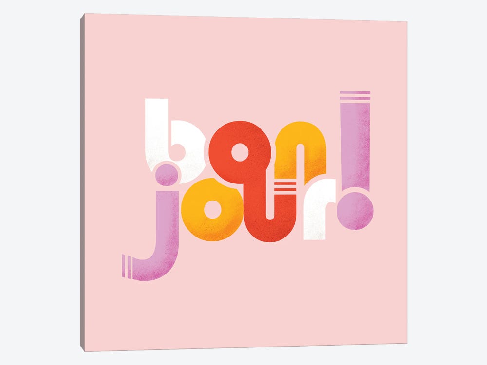 Bonjour French Typography II by Show Me Mars 1-piece Canvas Art