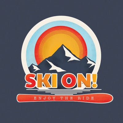 Ski On by Show Me Mars metal wall art
