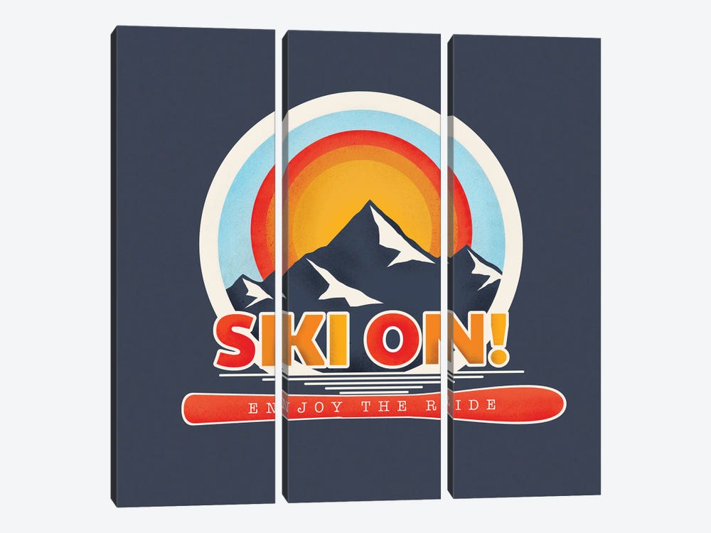 Ski On by Show Me Mars 3-piece Canvas Artwork