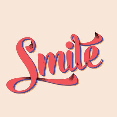 Smile Typography by Show Me Mars metal wall art