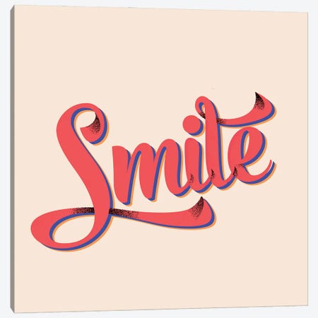 Smile Typography Canvas Print #SMM170} by Show Me Mars Canvas Artwork
