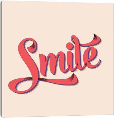 Smile Typography Canvas Art Print - Show Me Mars