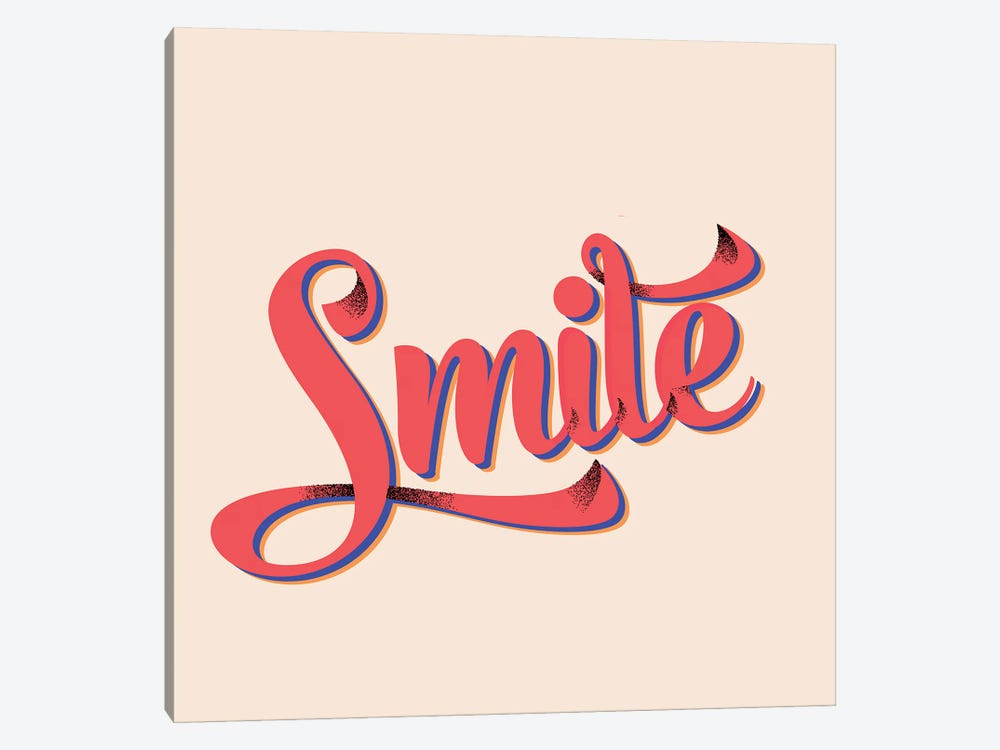 Smile Typography by Show Me Mars 1-piece Art Print