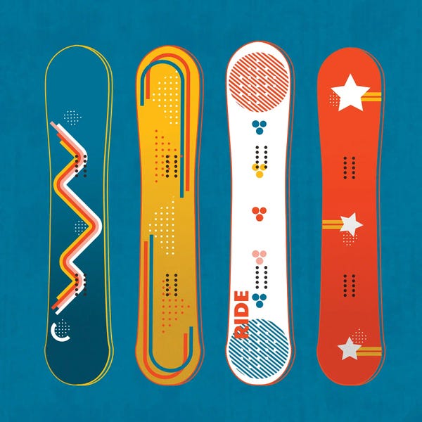 Dopamine Decor: Snowboards Illustration by Show Me Mars