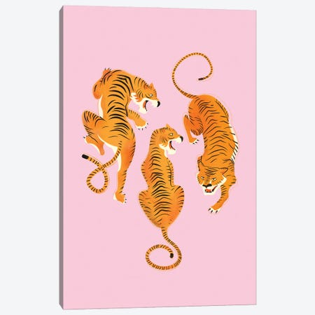 Three Fierce Tigers Canvas Print #SMM178} by Show Me Mars Canvas Artwork