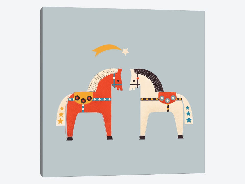 Two Festive Horses by Show Me Mars 1-piece Canvas Art