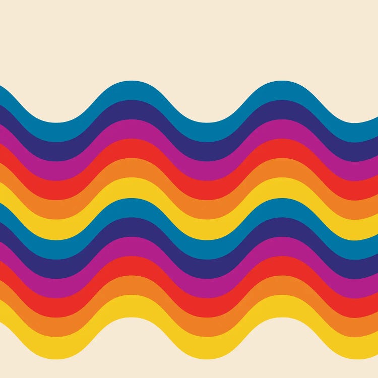 Wavy Retro Rainbow