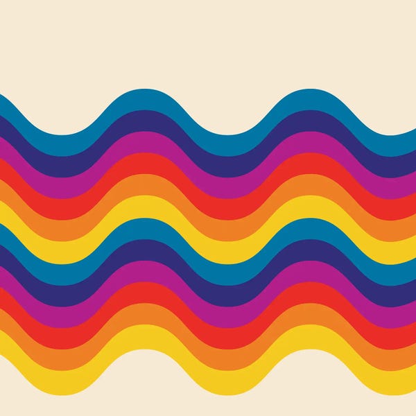 Wavy Retro Rainbow