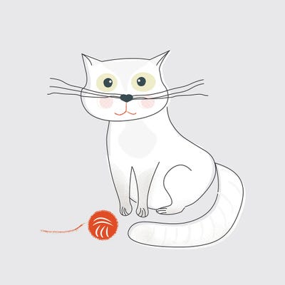 White Cat by Show Me Mars metal wall art