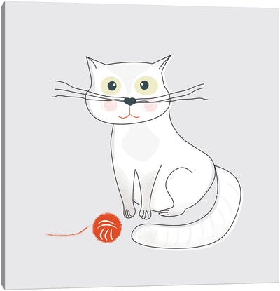 White Cat Canvas Art Print - Show Me Mars