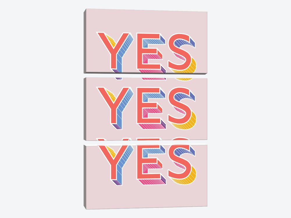 Yes Yes Yes by Show Me Mars 3-piece Canvas Wall Art