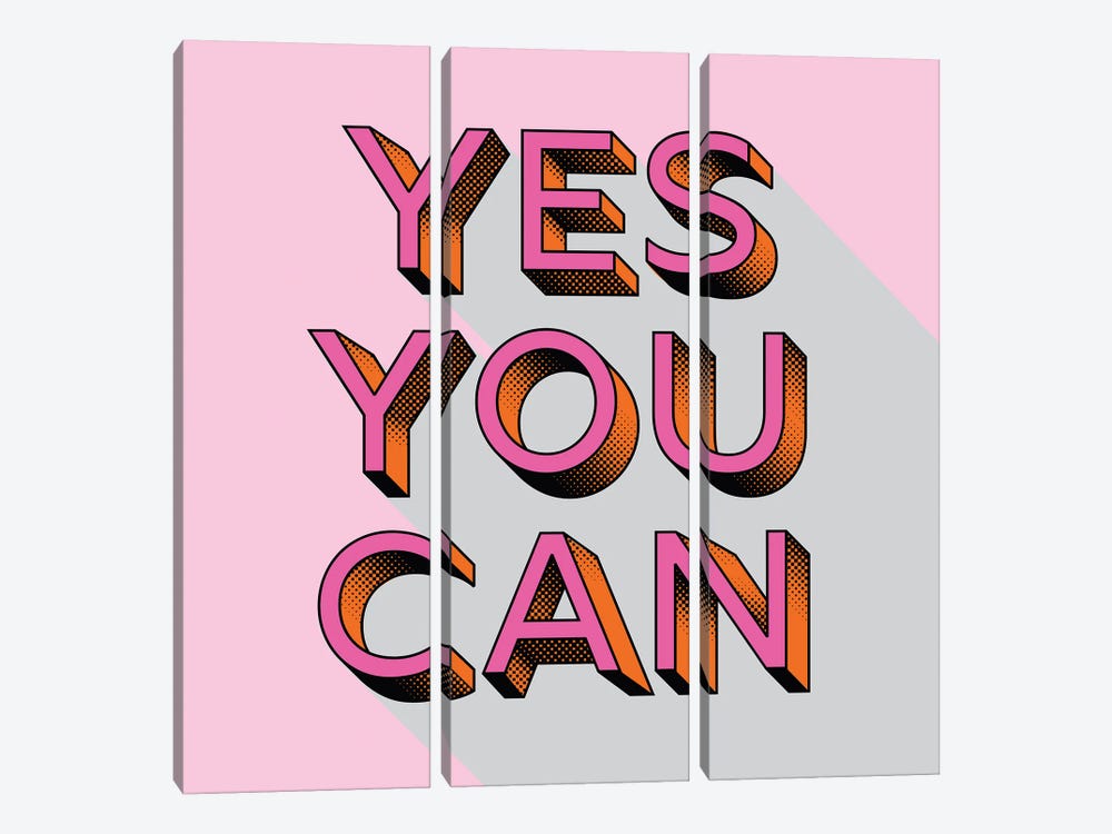 Yes You Can Typography by Show Me Mars 3-piece Canvas Print