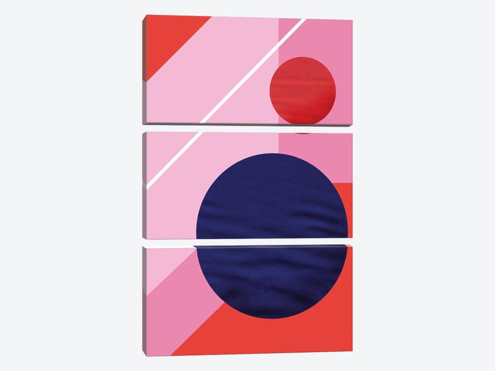 Abstract With A Purple Circle by Show Me Mars 3-piece Canvas Wall Art