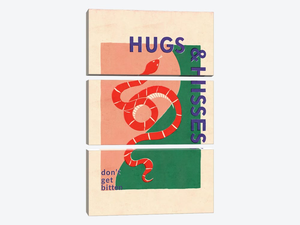 Hugs And Hisses by Show Me Mars 3-piece Canvas Art