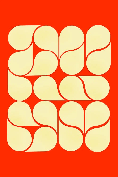 Mid Century Red Abstract by Show Me Mars wall art