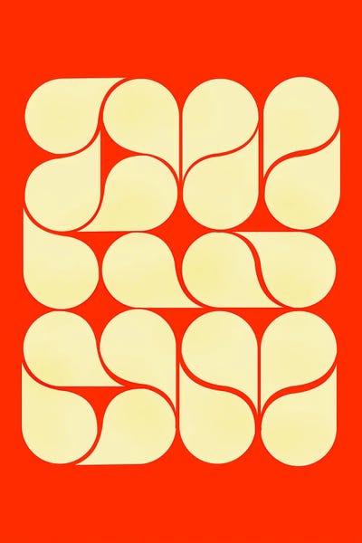 Bauhaus: Mid Century Red Abstract by Show Me Mars