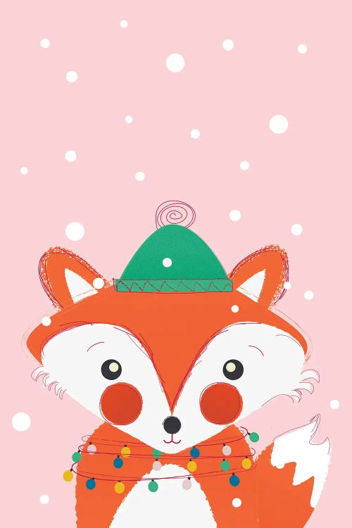 Christmas Animals Cute Fox by Show Me Mars wall art