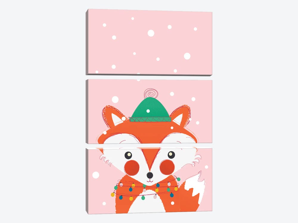 Christmas Animals Cute Fox by Show Me Mars 3-piece Canvas Art