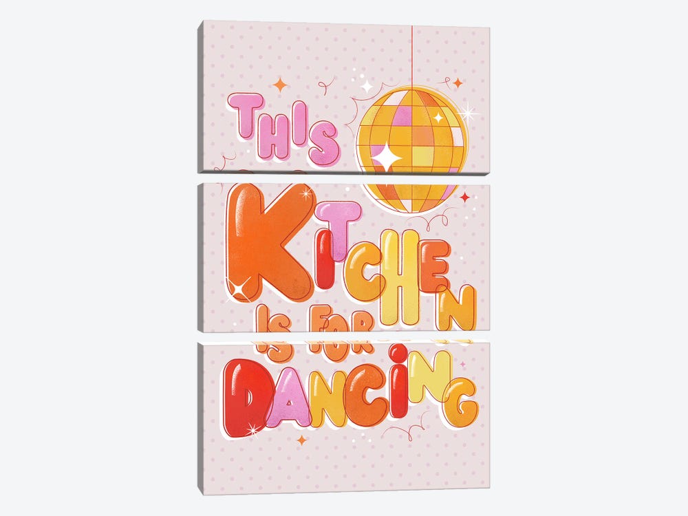 This Kitchen Is For Dancing by Show Me Mars 3-piece Art Print