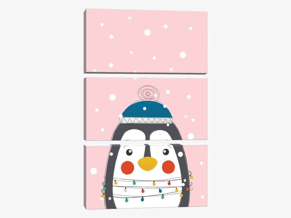 Christmas Animals Cute Penguin by Show Me Mars 3-piece Art Print