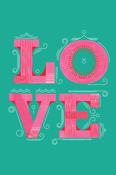 Dopamine Decor: Love Pink Typography by Show Me Mars