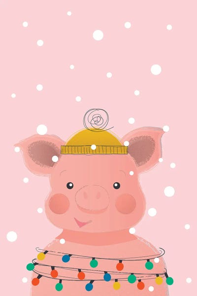 Christmas Animals: Christmas Animals Cute Pig by Show Me Mars