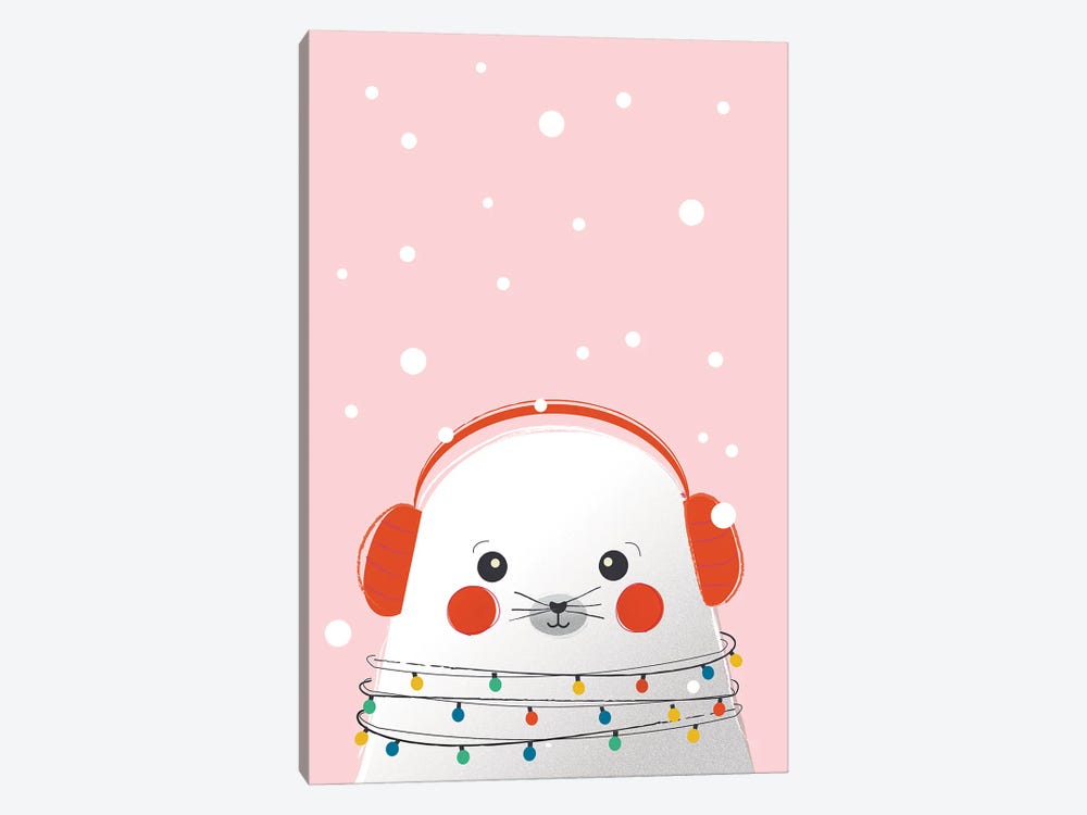 Christmas Animals Cute Seal by Show Me Mars 1-piece Canvas Artwork