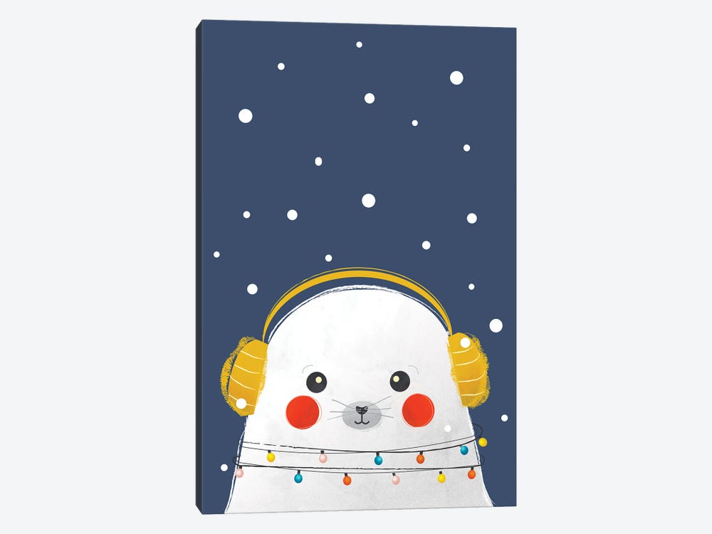 Christmas Baby Seal by Show Me Mars 1-piece Canvas Art Print