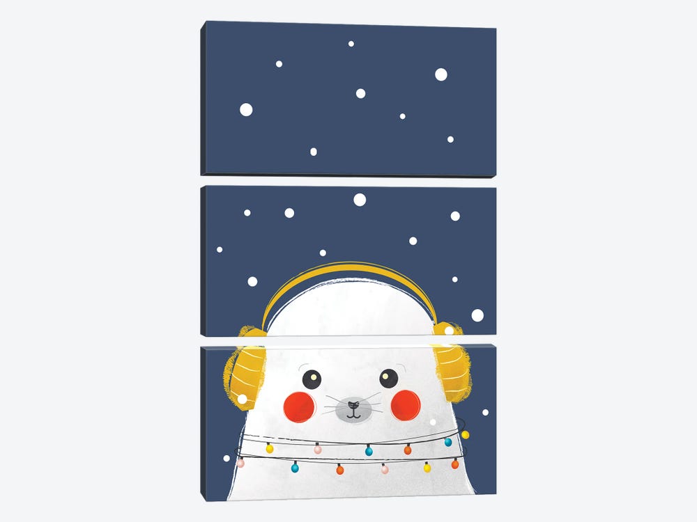 Christmas Baby Seal by Show Me Mars 3-piece Art Print