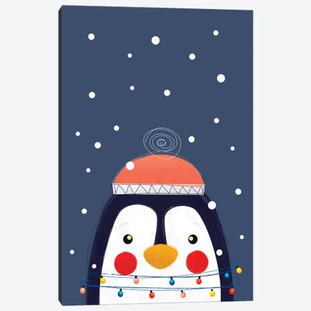 Christmas Penguin Canvas Print #SMM30} by Show Me Mars Canvas Artwork