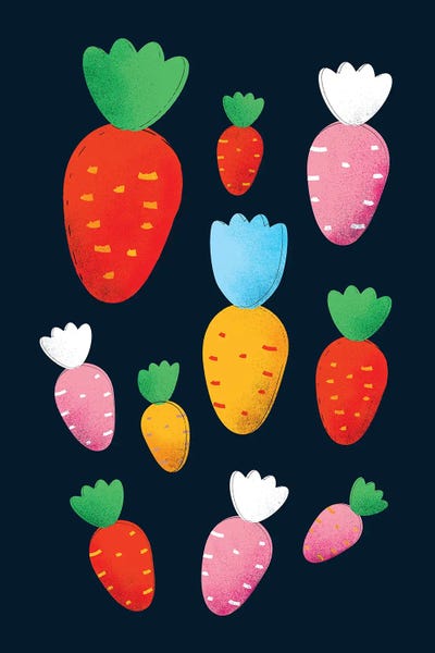 Colorful Carrots by Show Me Mars canvas print
