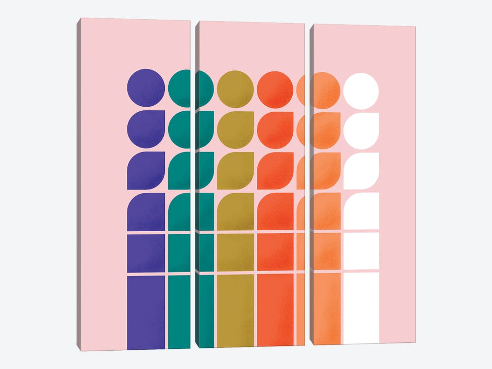 Colorful Changing Shapes by Show Me Mars 3-piece Canvas Artwork