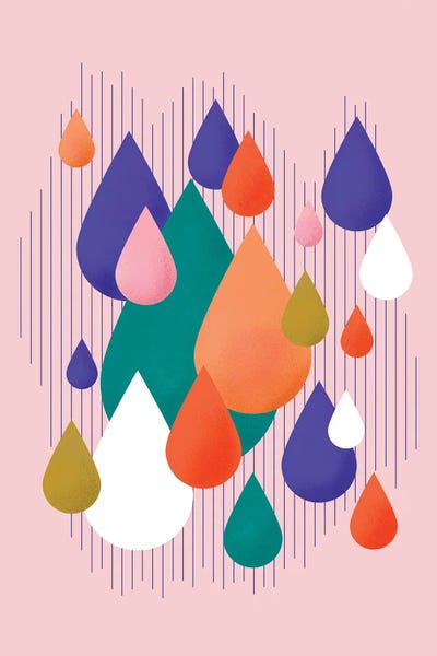 Colorful Rain Drops by Show Me Mars metal wall art