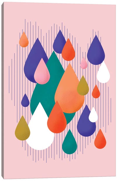 Colorful Rain Drops Canvas Art Print - Show Me Mars