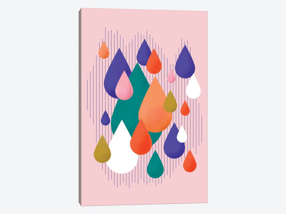 Colorful Rain Drops by Show Me Mars 1-piece Canvas Print